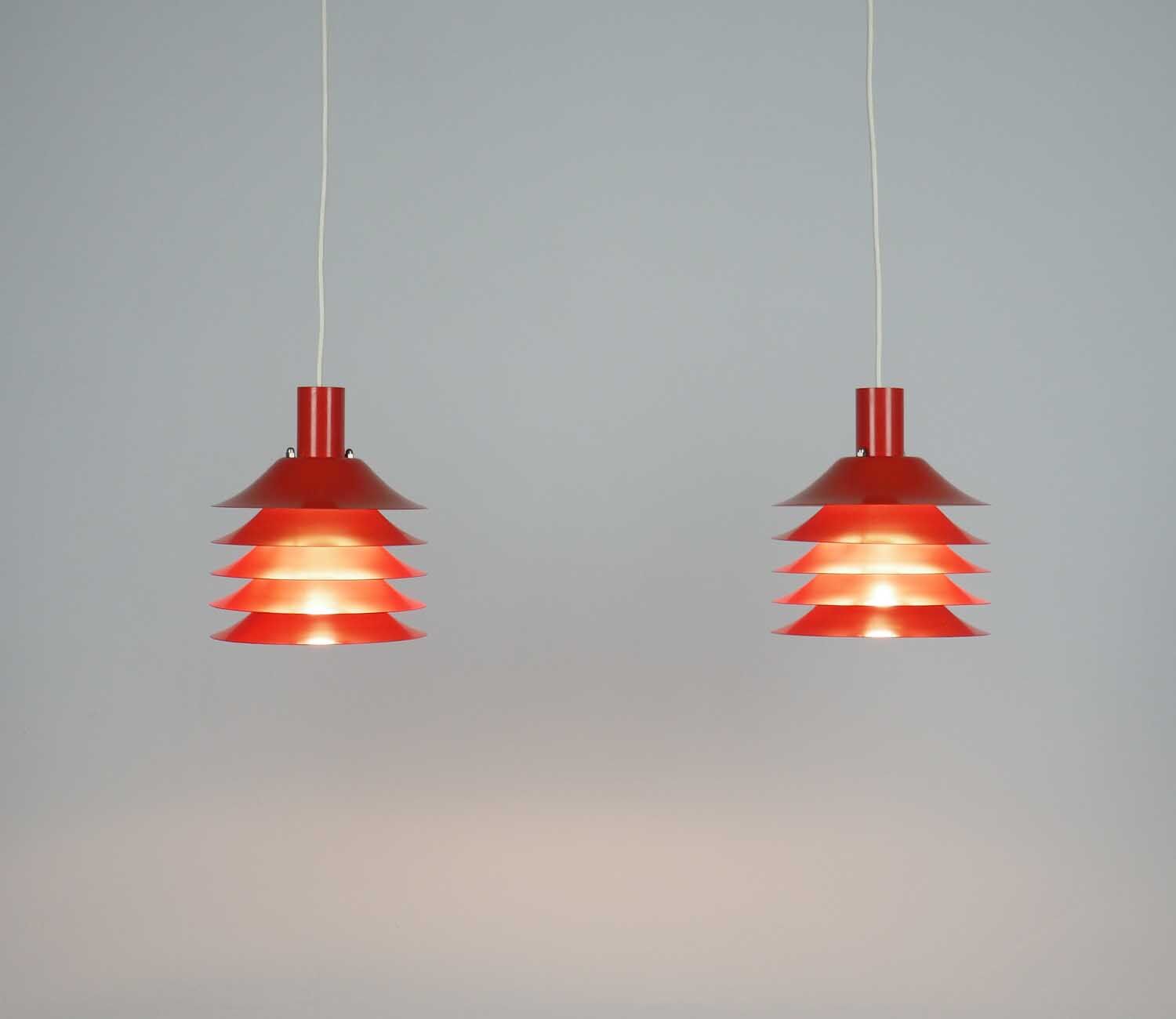 Set of 2 danish hanging lamp 1970