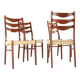 Set of 4 Arne Wahl Iversen for Glygnore papercord chairs