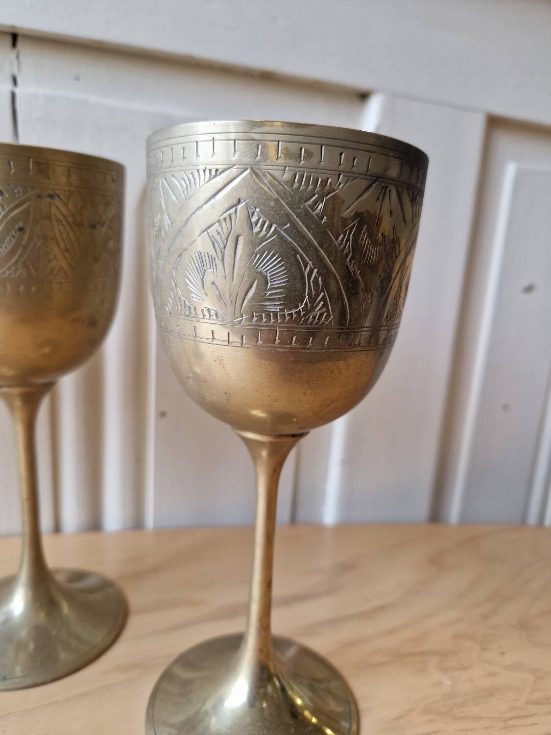 Lot De 4 Calisse Verre En Laiton