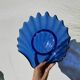 Blue glass shell salad bowl