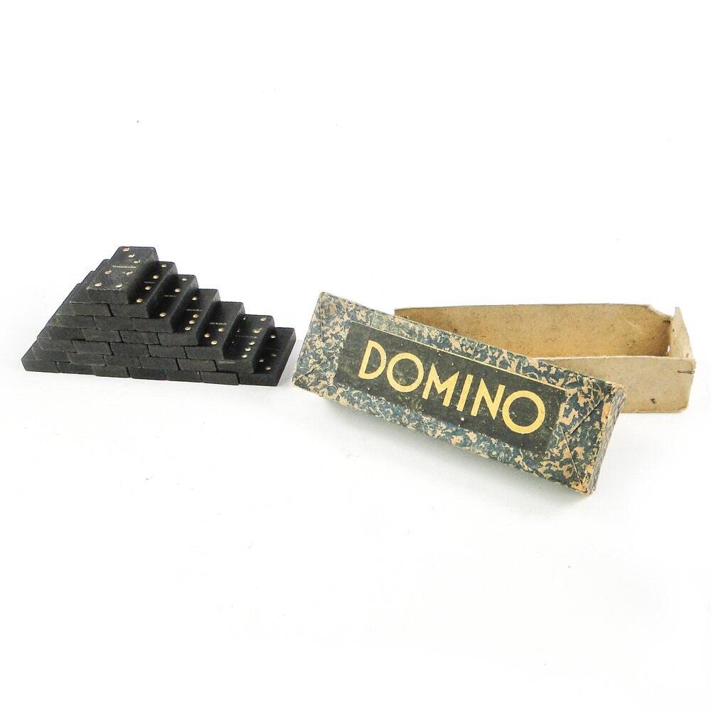 Jeu de dominos postmoderne, Pologne, années 1970, ensemble de 28.