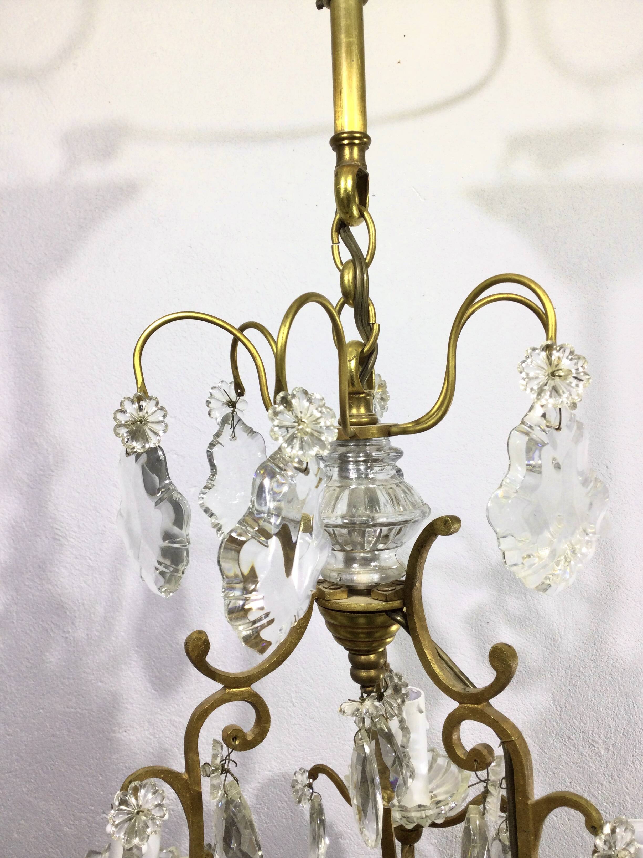 Cage Chandelier 6 Lights Bronze And Crystal