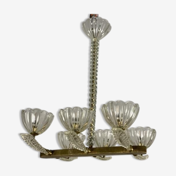 Venetian chandelier by Seguso six arms of light circa 1940