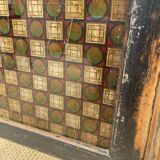 Double wood and glass closet doors