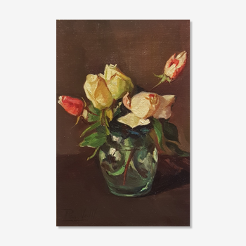 Oil on canvas Bouquet of roses