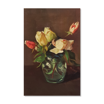 Oil on canvas Bouquet of roses