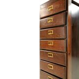 Vintage British bank of eight drawers filing cabinet