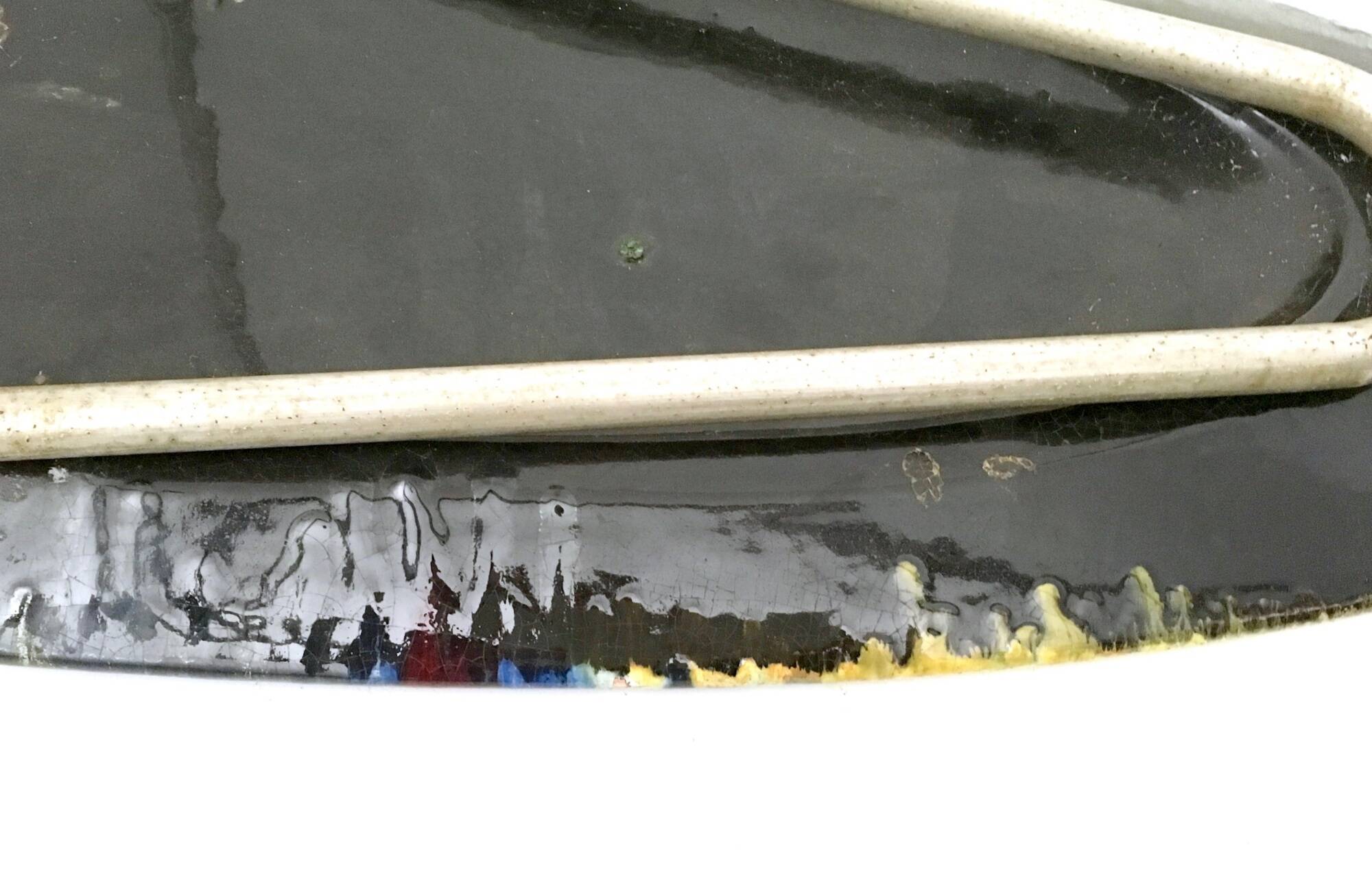 Oval Coffee Table by Stil Keramos with a Colored Lacquered Ceramic Top