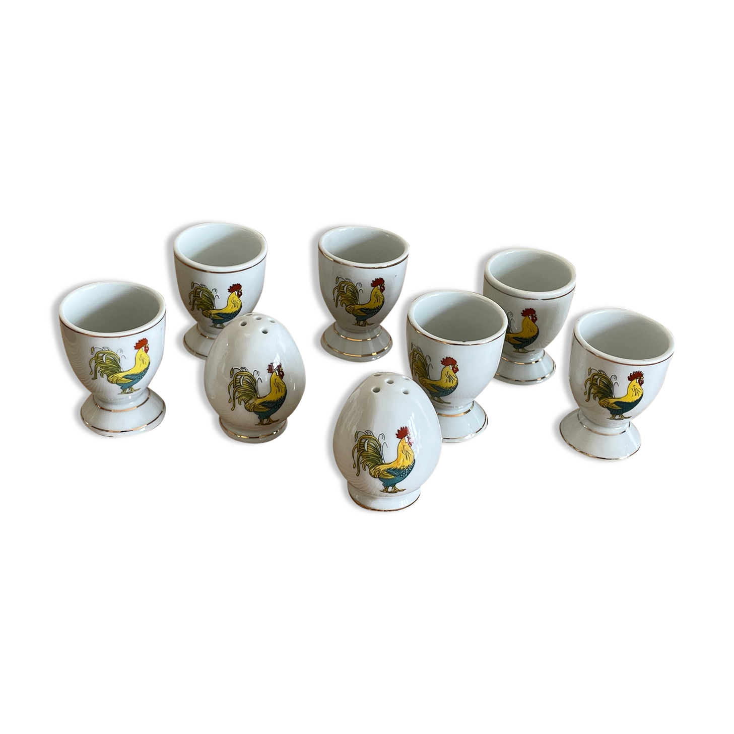 6 cockerels decoration rooster salt shaker pepper porcelain