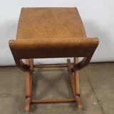 Wooden and leather folding rocking footring