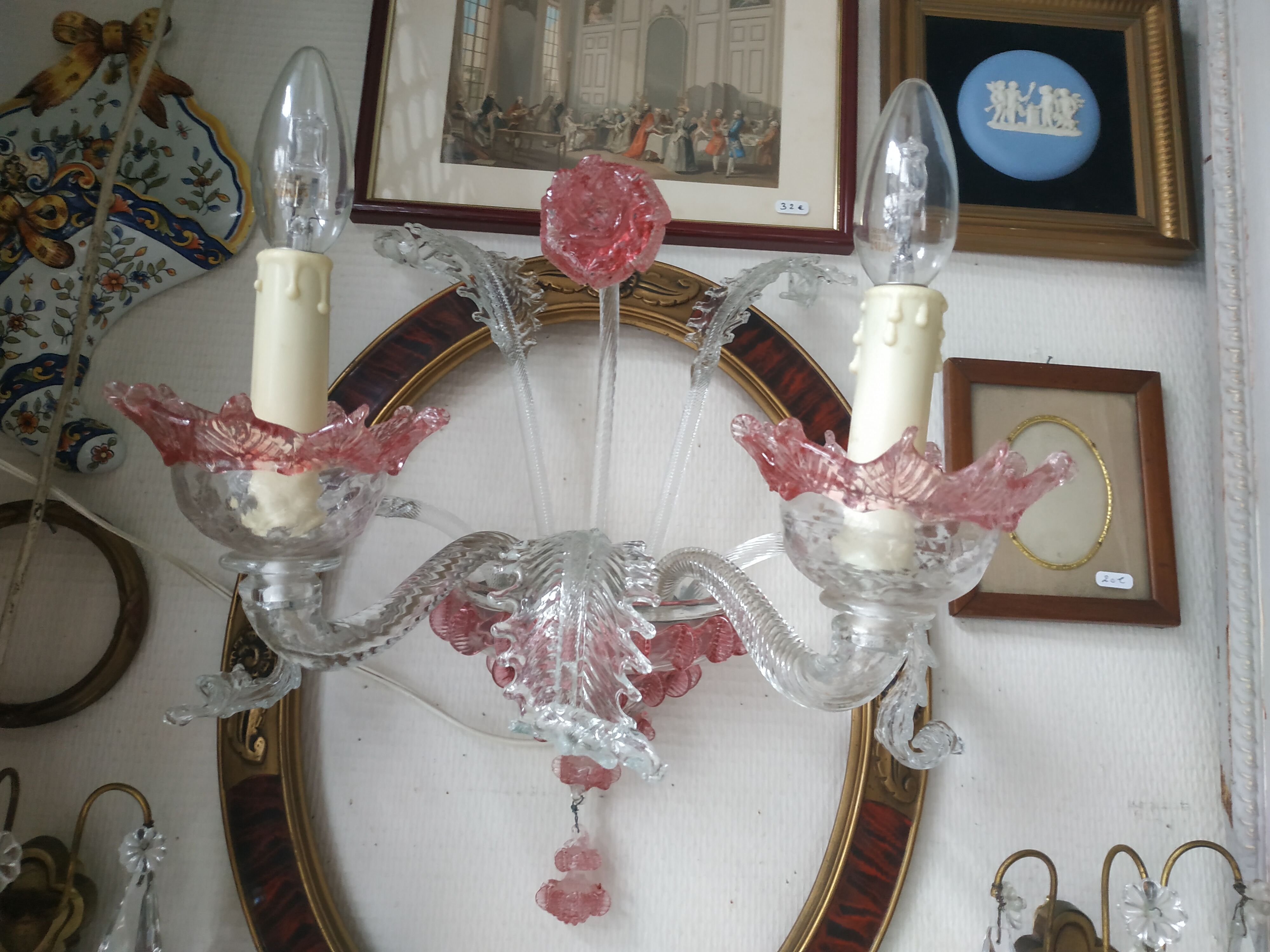 Wall sconce Murano gold and rose