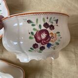 4 Serving Dishes with Painted Flowers Faïencerie de Longchamp Monaco 1960s