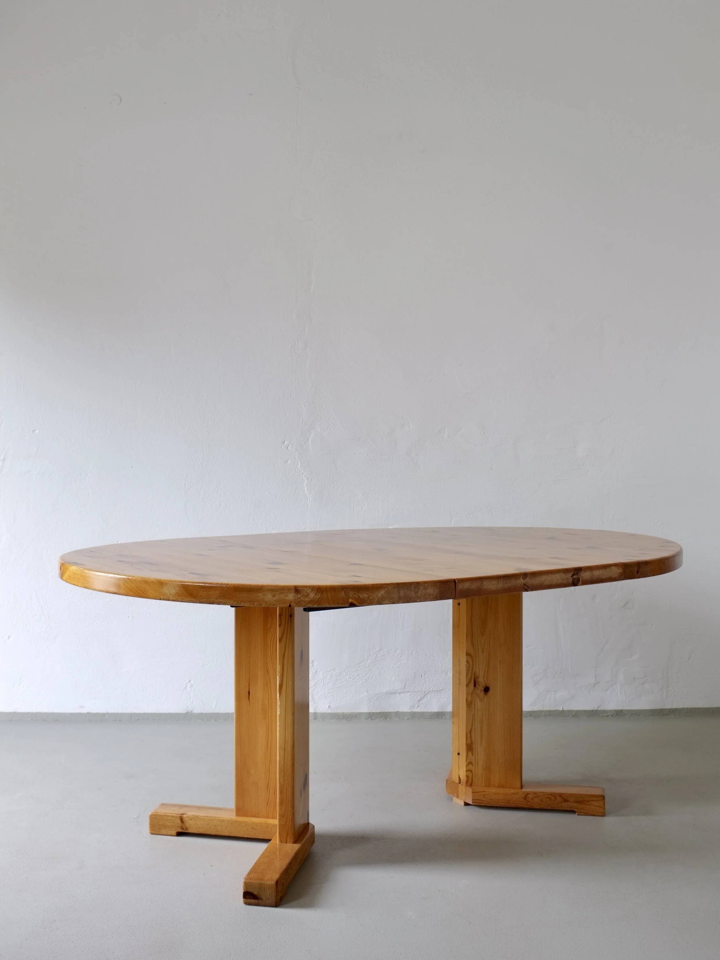 Table à manger extensible en pin massif | Scandinavie | Années 1970