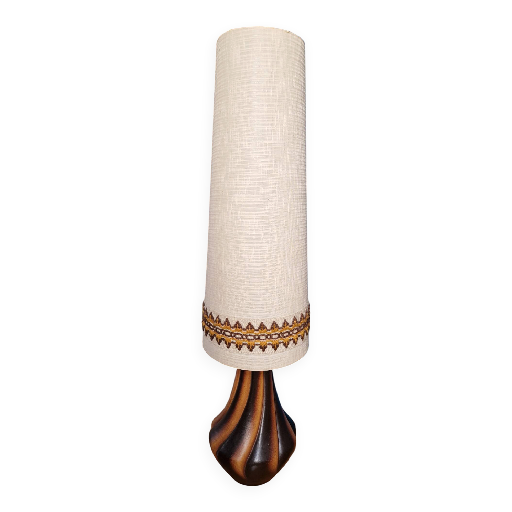 Vintage character floor lamp with period shade 132cm