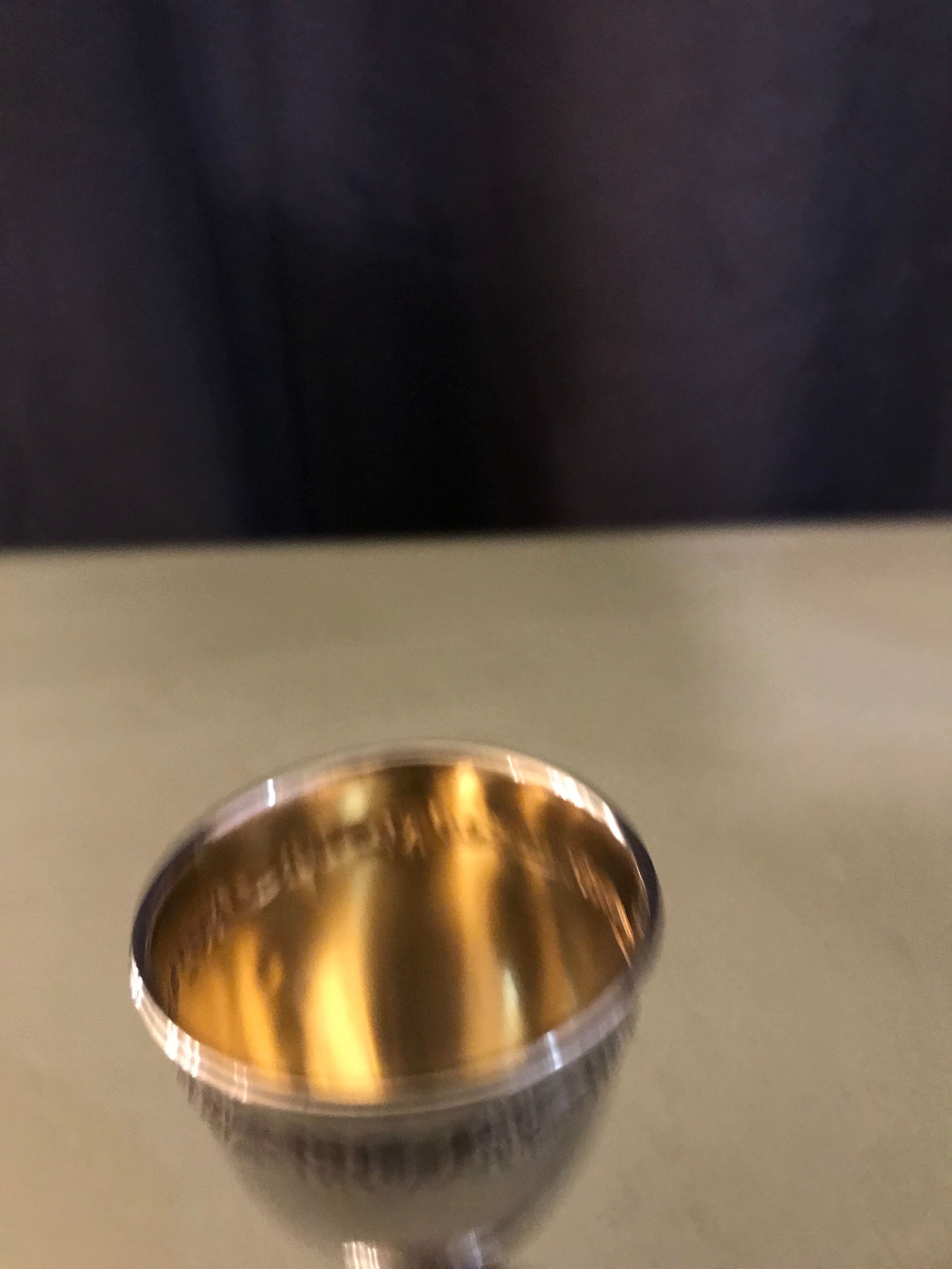 Coquetier Napoleon III solid silver poiçon Minerve with monogram L.M