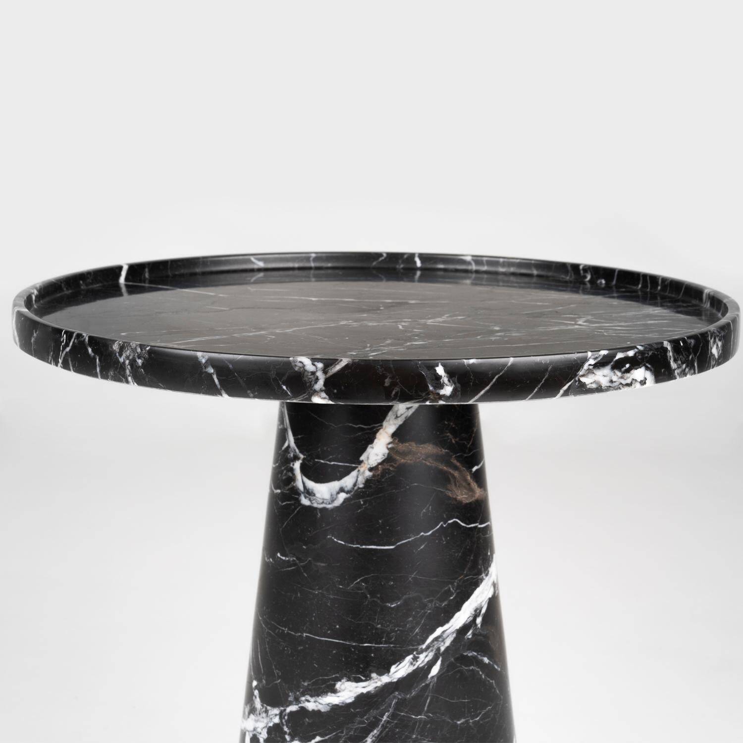 Black marble side table
