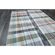 Vintage Turkish Oushak Handmade Wool Cotton Green Runner Rug 125x310