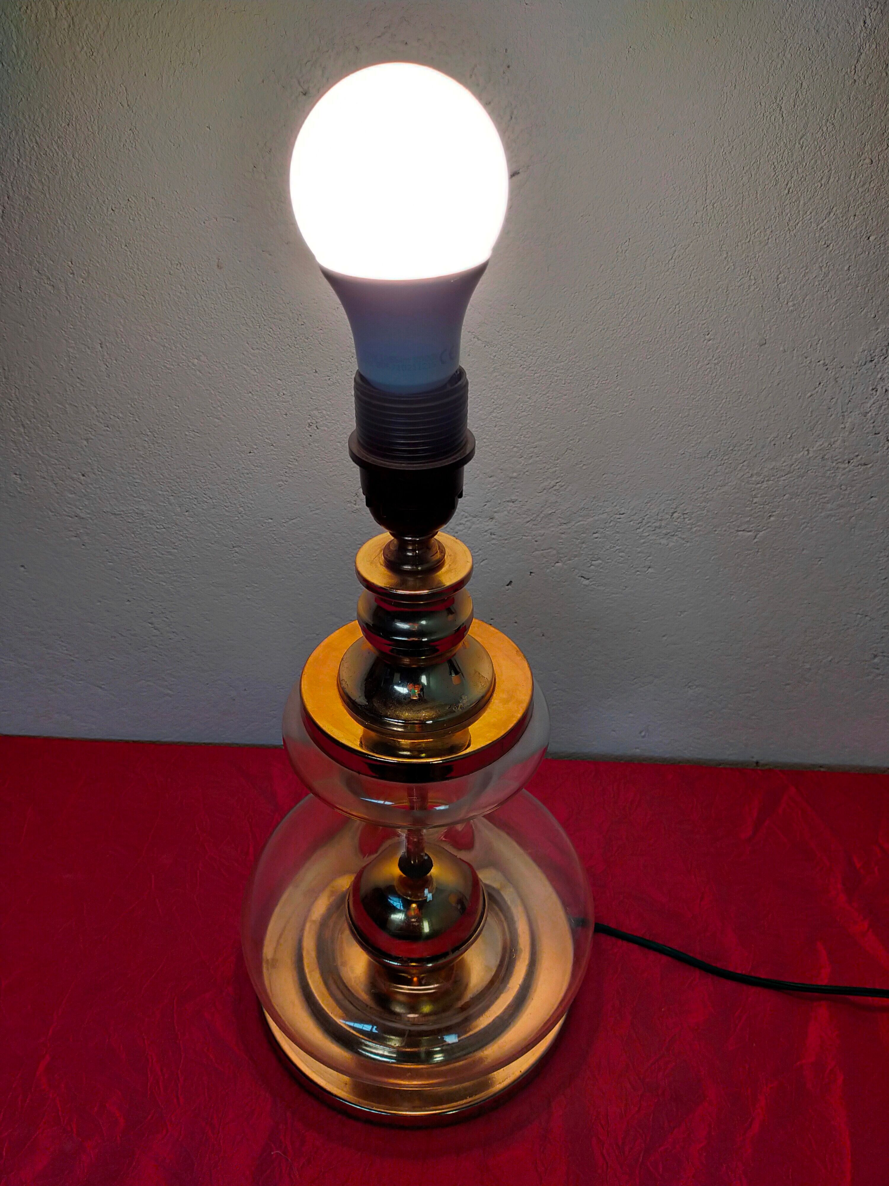 Richard Essig designer lamp in glass and gold metal