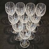 10 Arques Crystal Wine Glasses Fleury Cut Flamépis Model