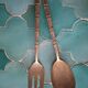 Vintage bamboo gilded brass cutlery