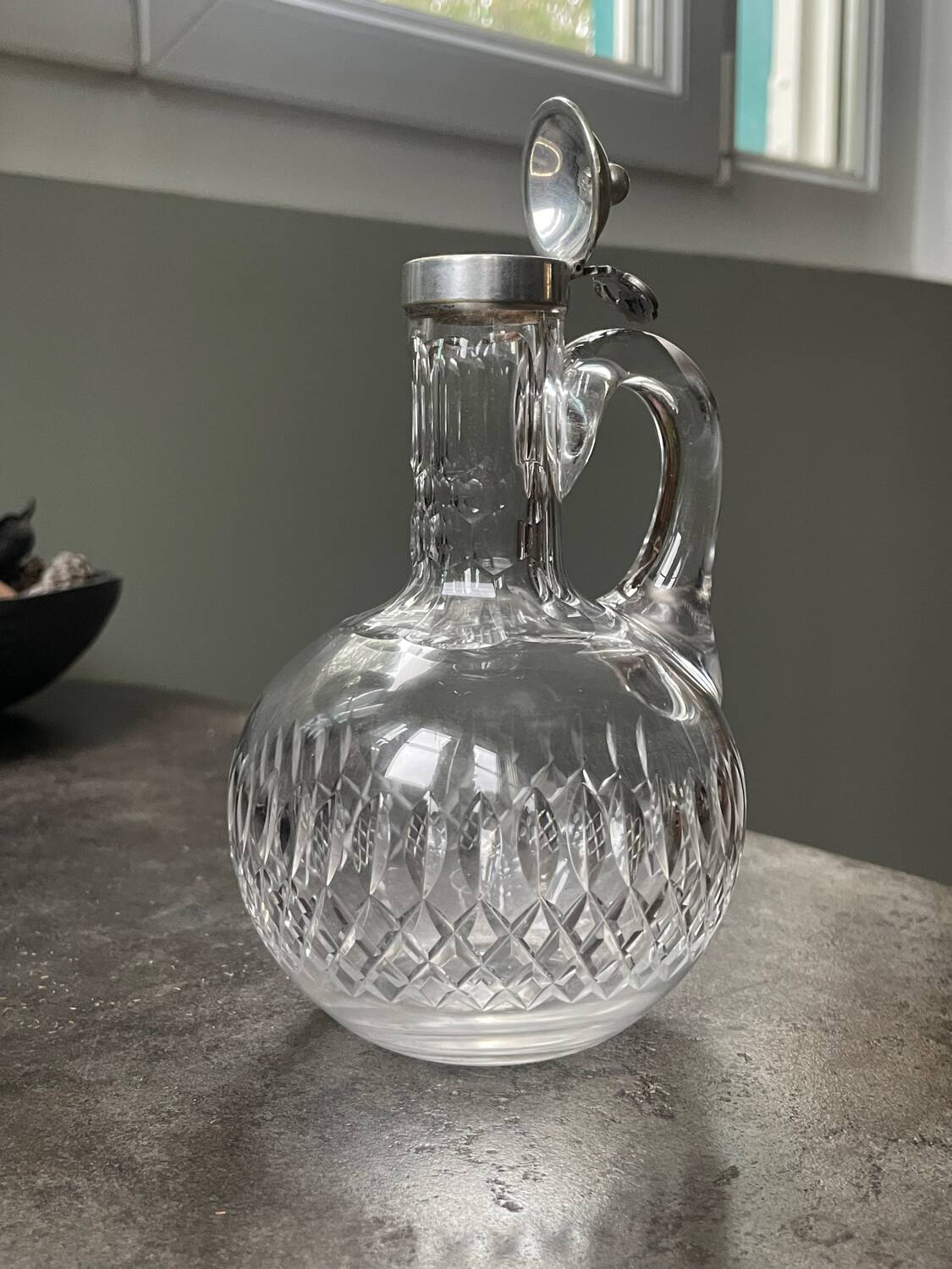 old crystal oil cruet
