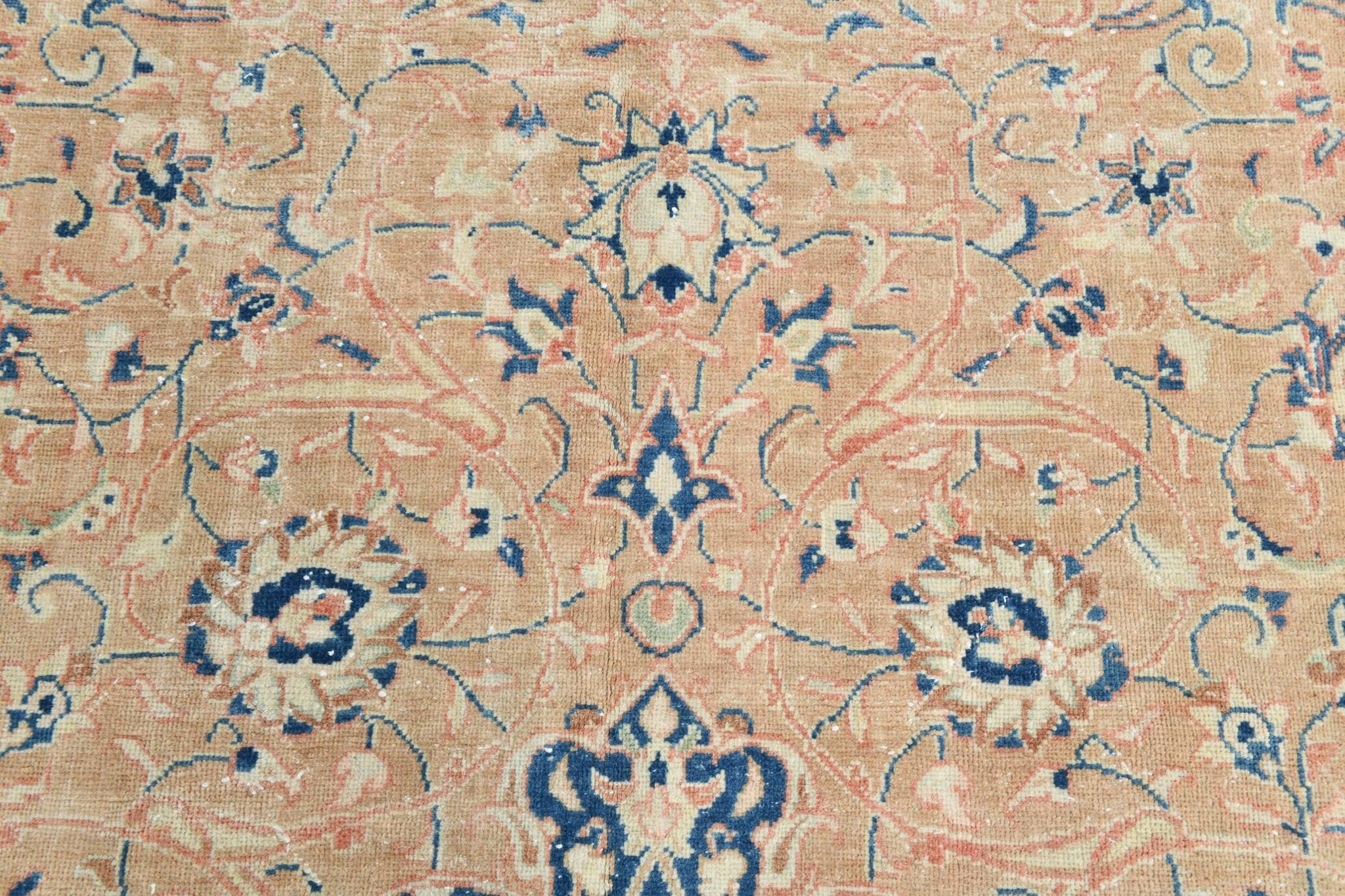 Tapis persan classique bleu et pêche