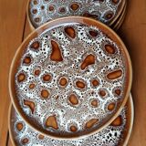 Lot de 6 assiettes à dessert Sarreguemines modèle Jaguar