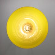 Vintage Italian Brass and Yellow Plexiglas Pendant Lamp