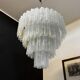 Multi-level chandelier in vintage murano glass - 78 glasses blanc d'albatre
