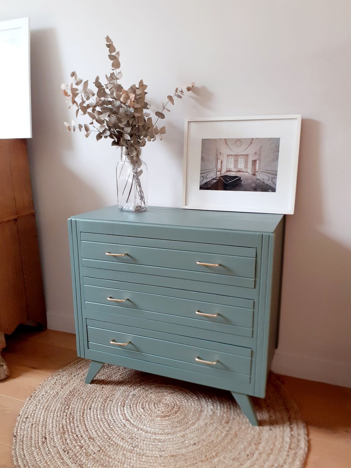 Vintage chest of drawers compass feet