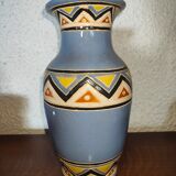 Enamelled vase with geometric patterns