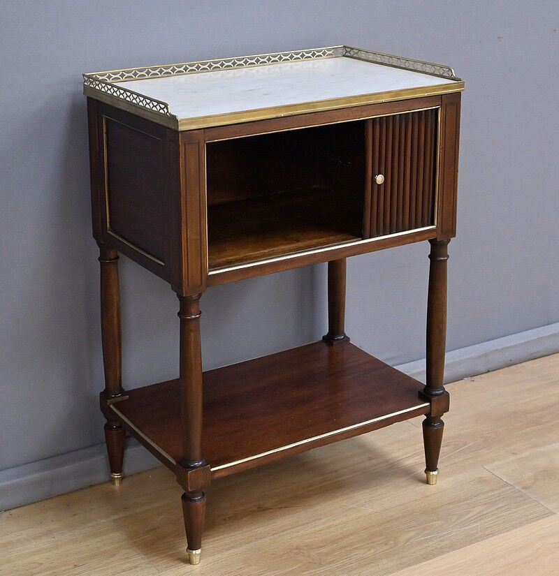 Mahogany curtain coffee table, Louis XVI style – mid-19th century