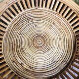 Large rattan and brass basket by Gabriella Crespi. Italy. 1970