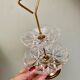 Porte bijoux ou serviteur vintage en verre ciselé et laiton
