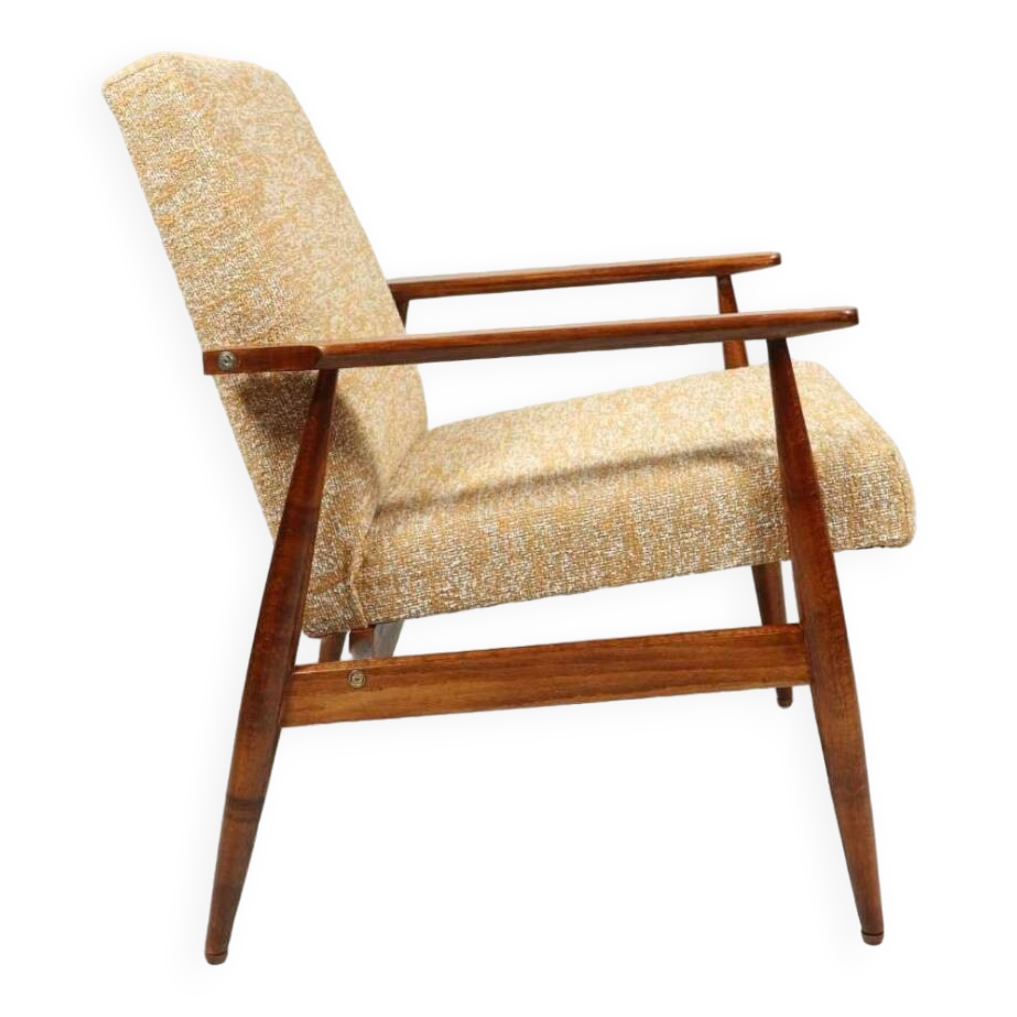 Fauteuil vintage jaune de style scandinave moderne