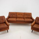 Ensemble de salon Svend Skipper des années 1960 en cuir, Danemark