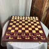 Wooden checkers game