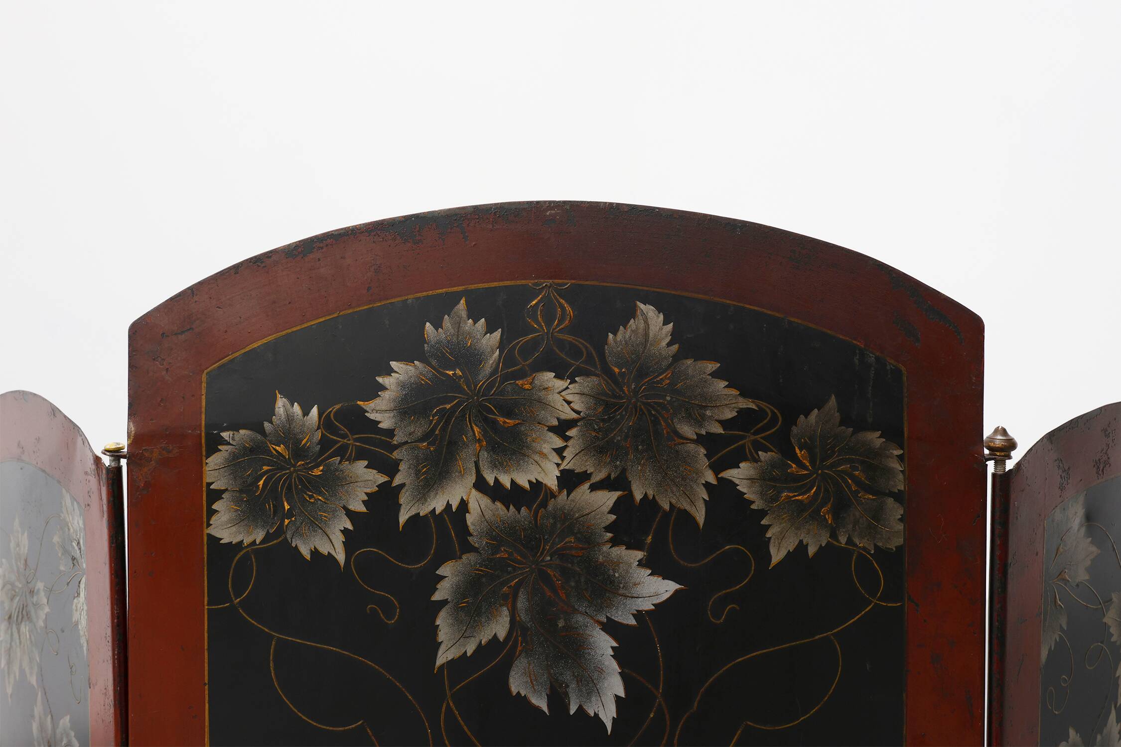 Art Nouveau Three-Panel Metal Firescreen, France ca. 1910