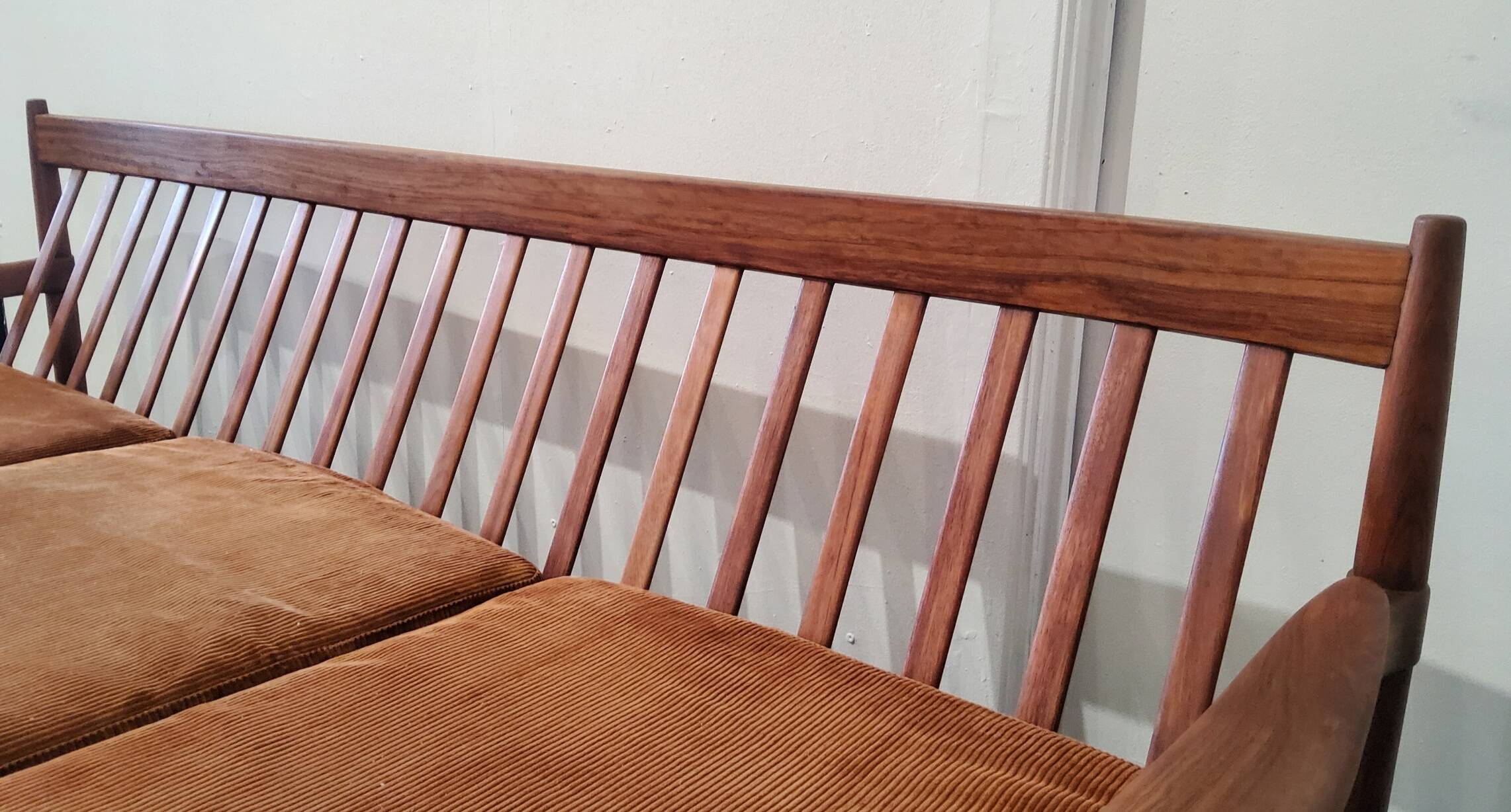 Scandinavian vintage 3-seater sofa in solid wood