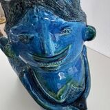 Aldo Londi for Bitossi Rimini Blu Ceramic Plant Centaur Sculpture, Italy, 1