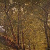 Italian landscape painting with sheep signed C. Bentivoglio