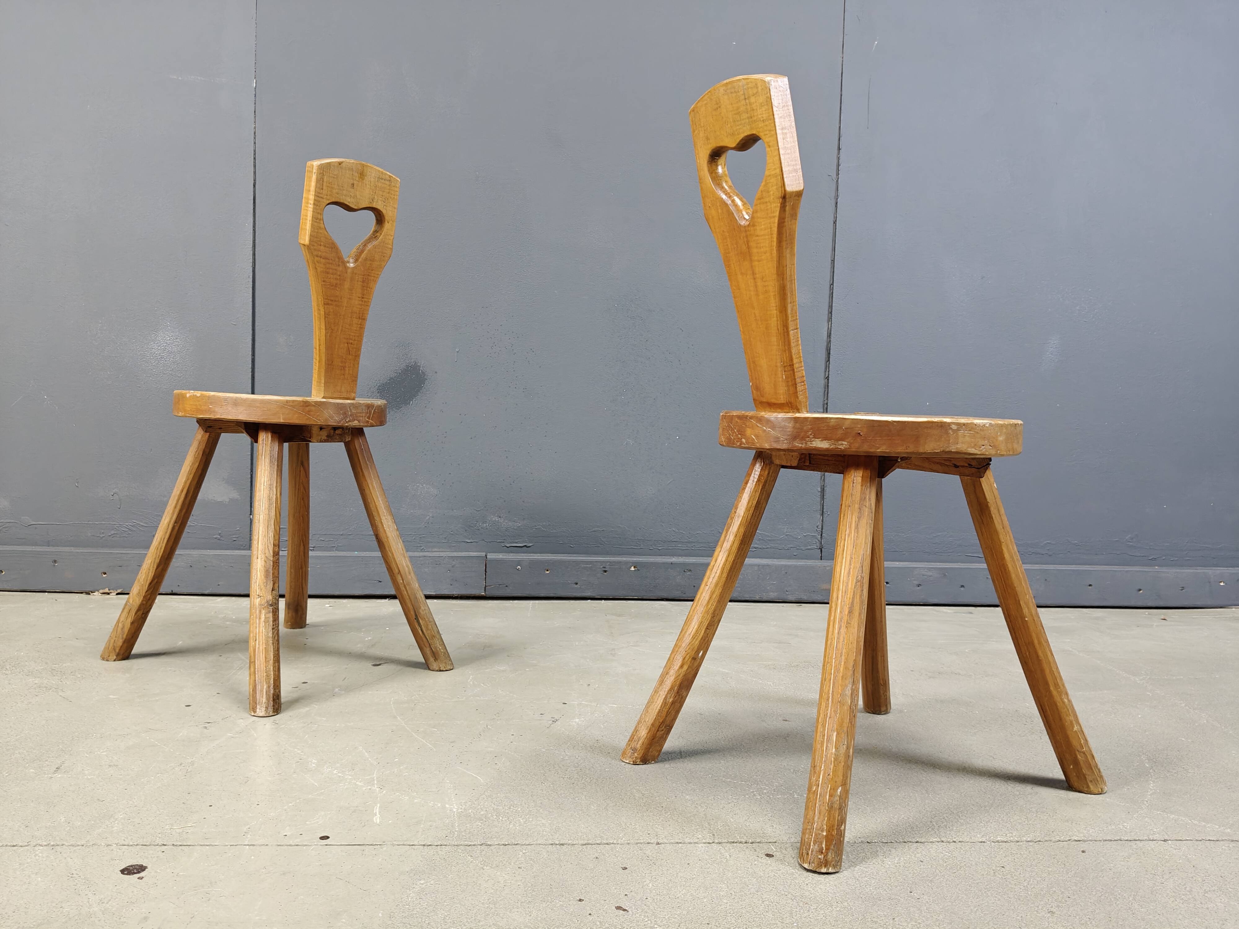 Pair of brutalist side chairs, 1960s - sweden