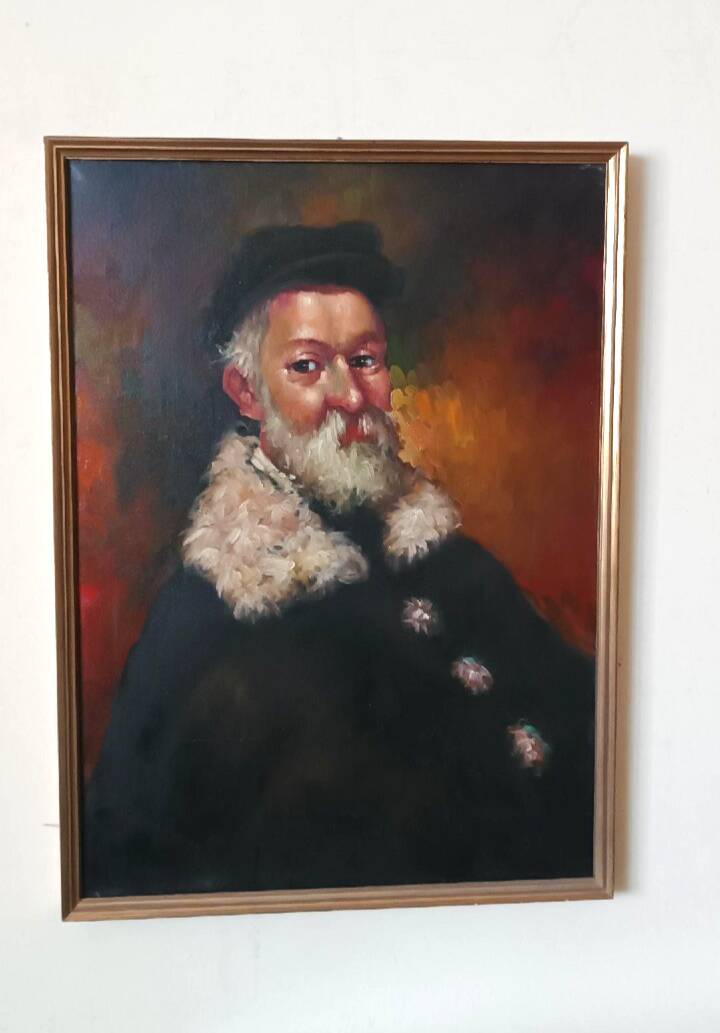 Peinture, portrait signée P. Caputo, années 60-70