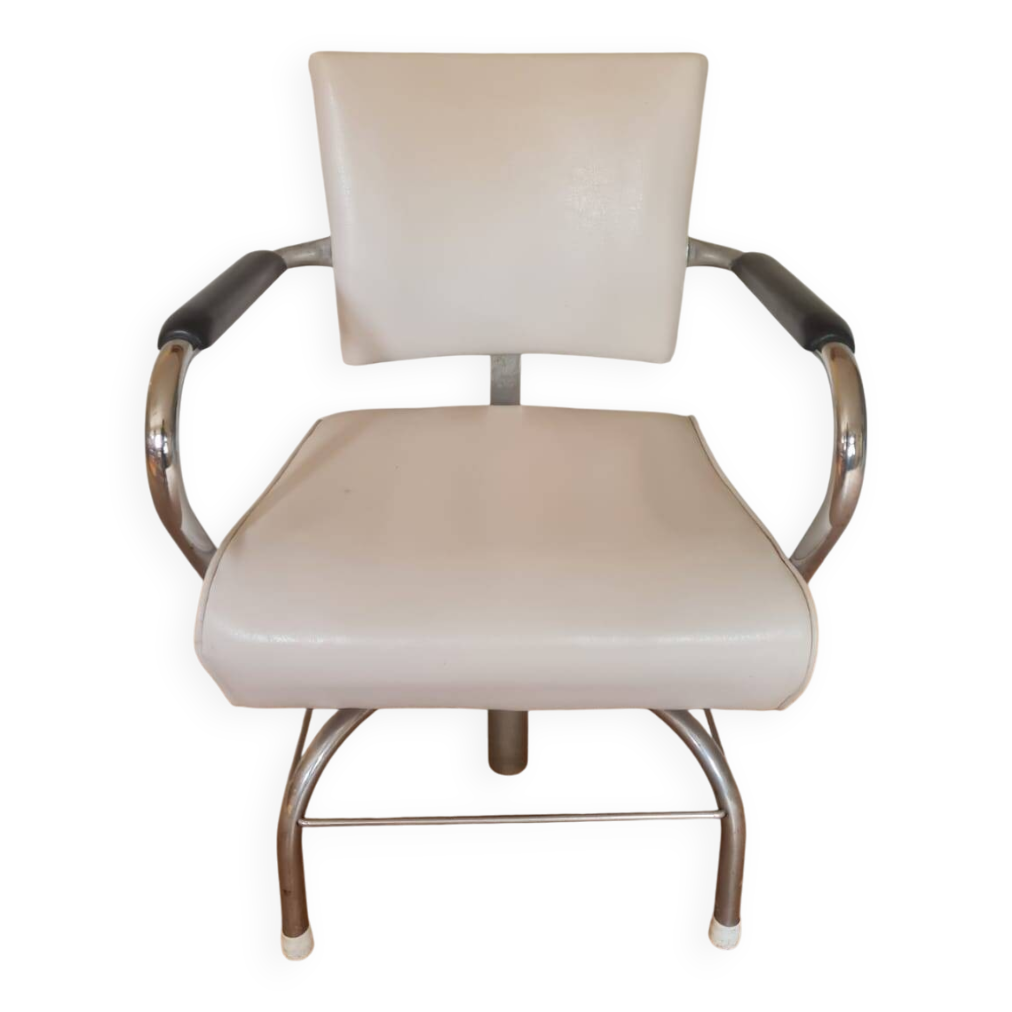 White Vinyl Salon Chair 1960's, USA