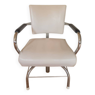 Fauteuil de salon en vinyle blanc, années 1960, États-Unis