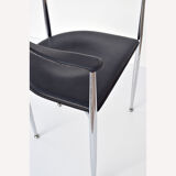 6 chairs chrome and leather 70s