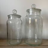 Set of 2 large glass jars