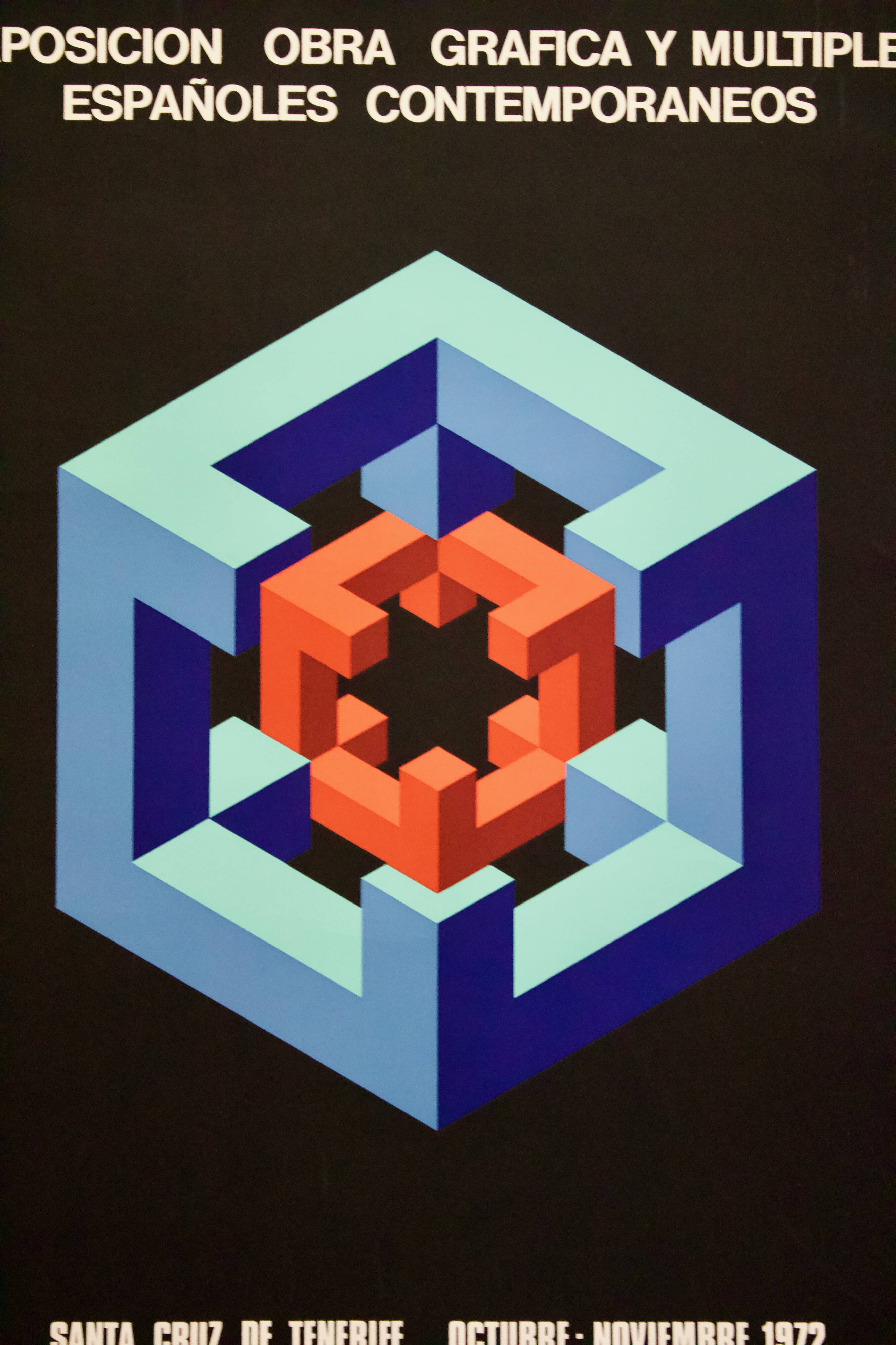Poster of the Exhibition of Multiple and Contemporary Graphic Arts of Santa-Cruz de Tenerife in 1972