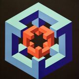 Poster of the Exhibition of Multiple and Contemporary Graphic Arts of Santa-Cruz de Tenerife in 1972