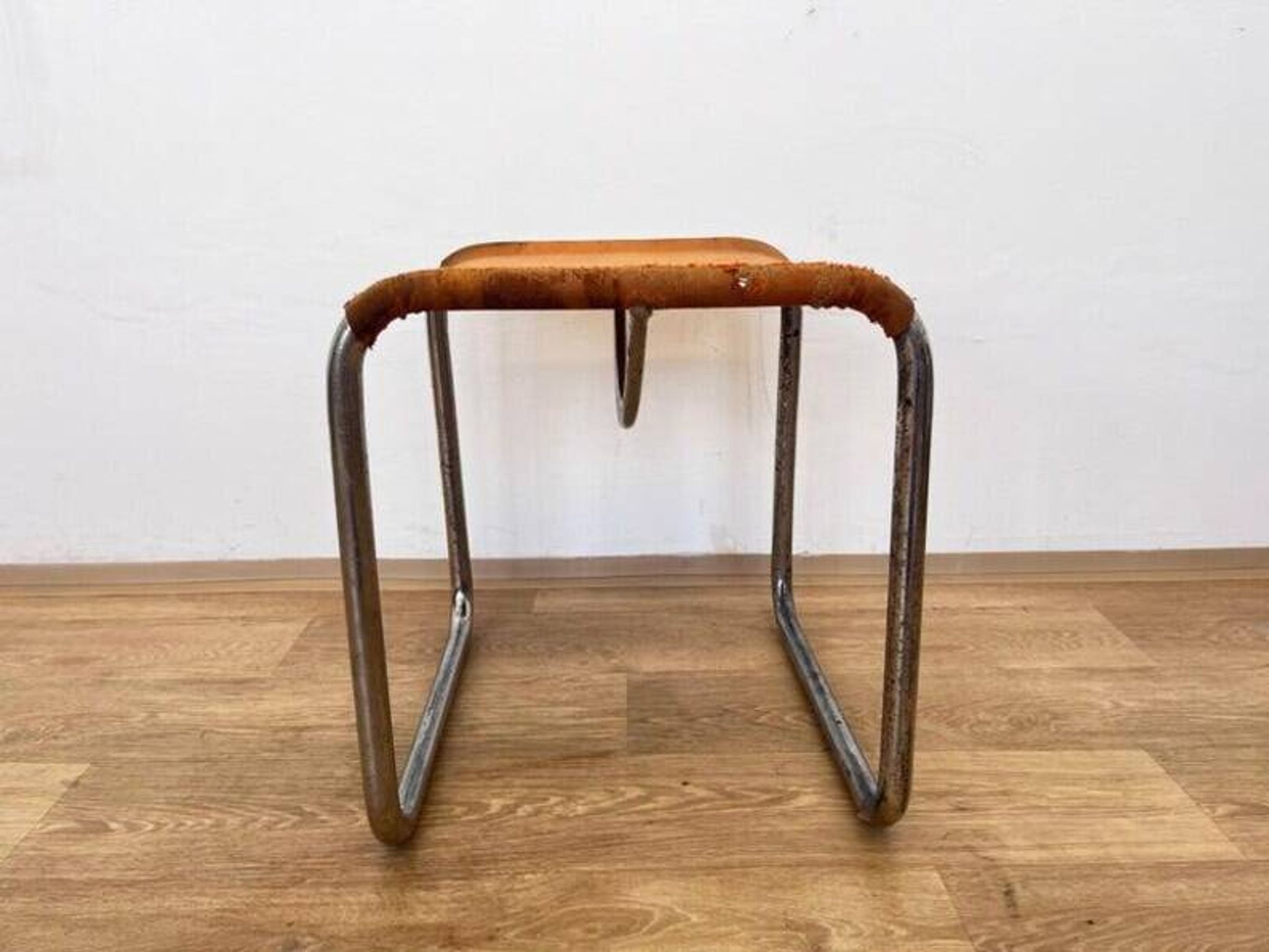 Very rare Chrome tubular steel Bauhaus Stool - 1930 / original eisengarn